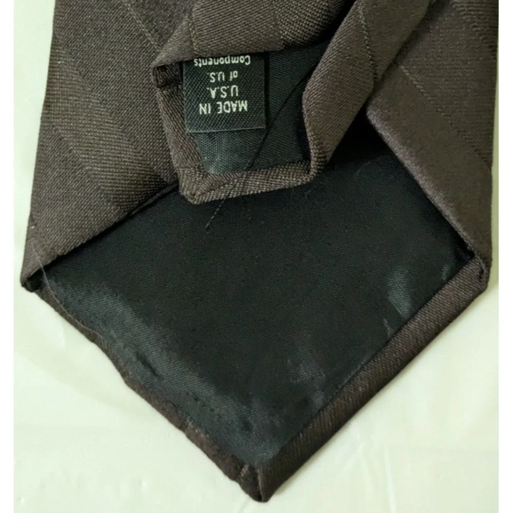 Vintage Ketch Polyester Retro Classic Tie Brown Tone on Tone Stripped 55 x 3.25